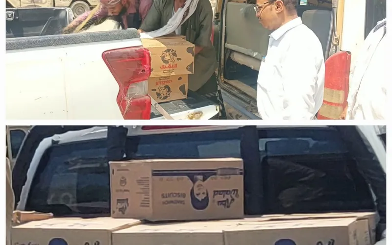 السلطة المحلية بطور الباحة تقدم دعمًا غذائيًا للمقاتلين في جبهتي حيفان وعيريم